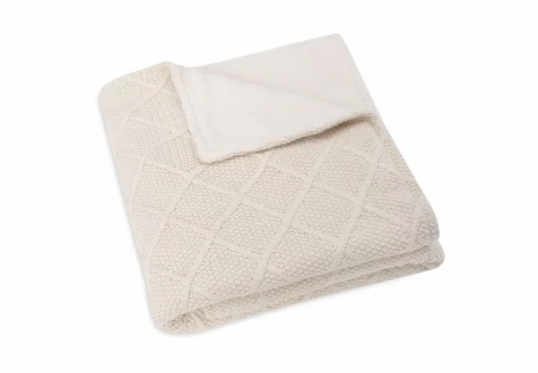 Couverture Check Knit Oeko-tex 75x100 cm l Oatmeal/velours