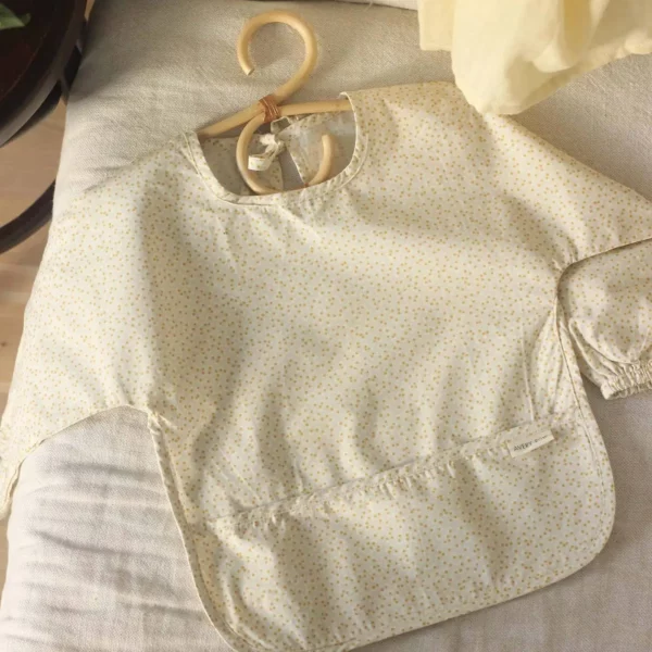 Bavoir à manches en percale de coton bio hydrofuge l Daisy