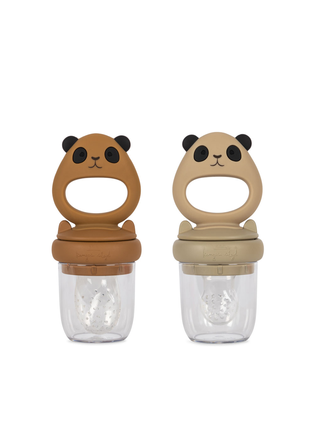 Tétine grignoteuse l Lot de 2 l Panda l Caramel/warm clay