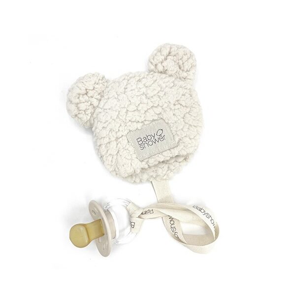 Attache-tétine doudou avec poche de rangement l Teddy l Moumoute