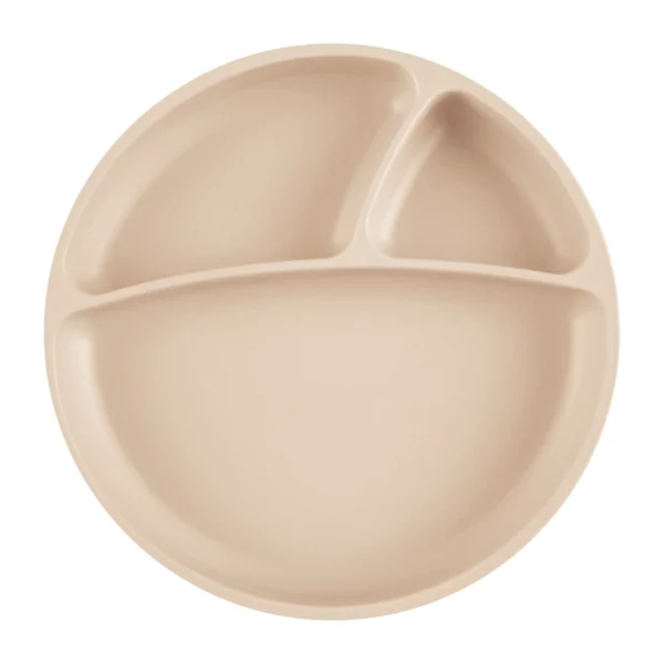 Assiette compartimentée en silicone avec ventouse l Beige nude