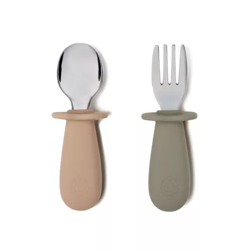 Couverts Fourchette & Cuillère l Sauge / Taupe