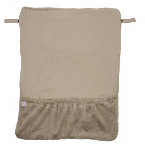 Couverture nomade fausse fourrure angora l beige