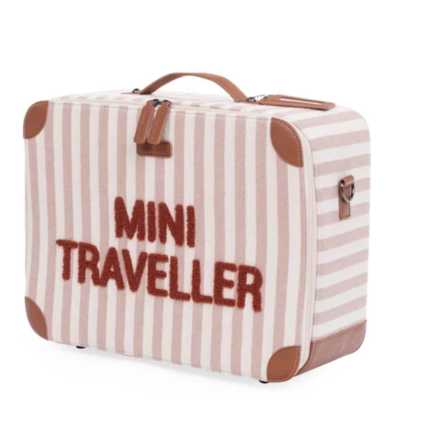 Valise Mini traveller l Rayures nude/terracotta – Image 3