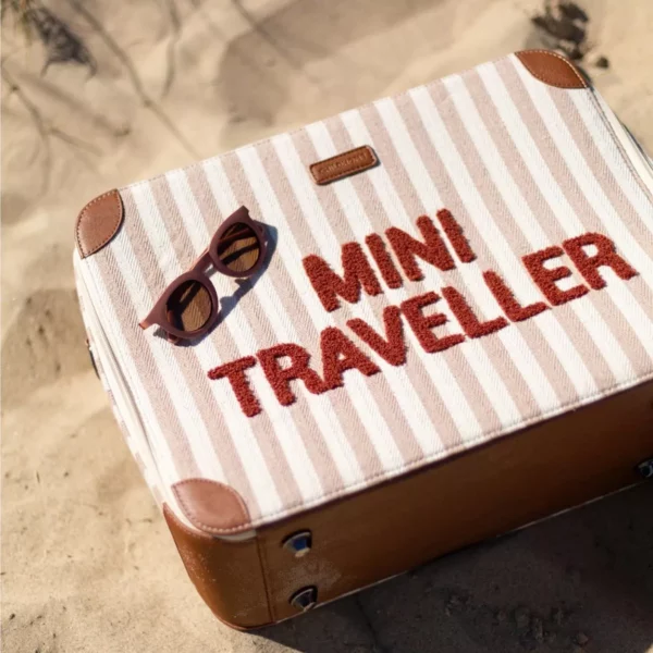 Valise Mini traveller l Rayures nude/terracotta – Image 2