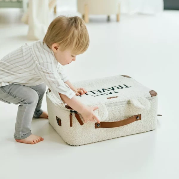 Valise Mini traveller l Teddy écru