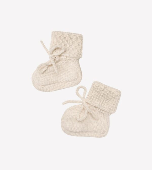 Chaussons bébé tricotés | écru l 0-6 m