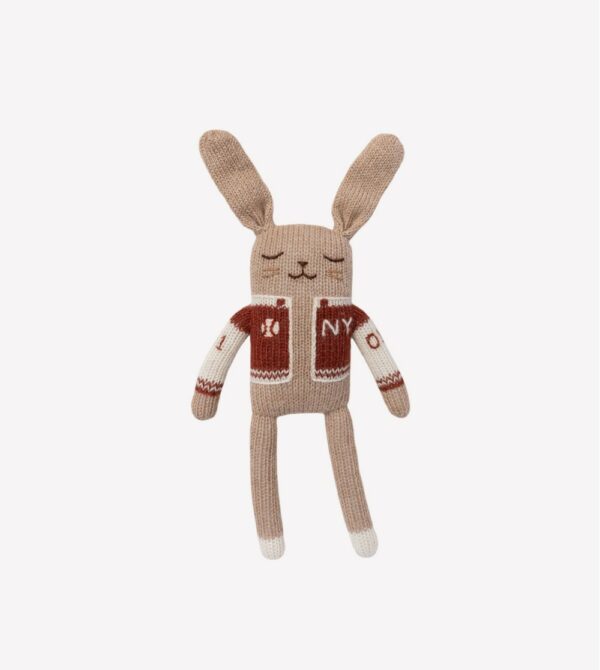 Doudou lapin handmade | baseball sienne – Image 2