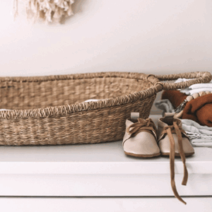 Panière à langer bébé en jonc de mer l Nyla
