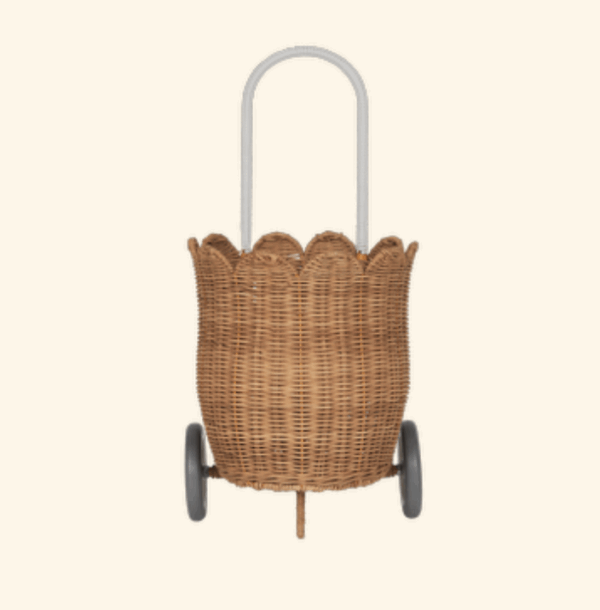 Panier à roulettes Luggy handmade en rotin l Pétale l Naturel – Image 4