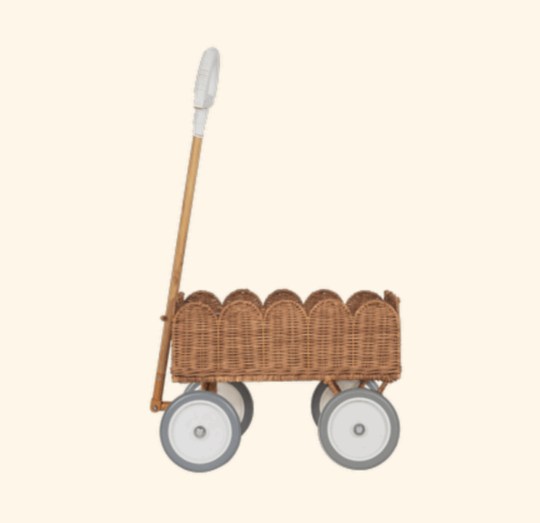 Chariot à roulettes handmade en rotin l Pétale l Naturel – Image 3