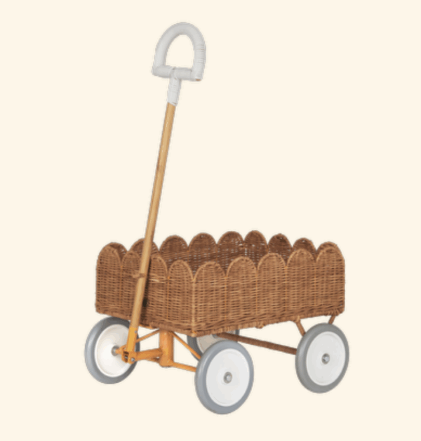 Chariot à roulettes handmade en rotin l Pétale l Naturel – Image 4