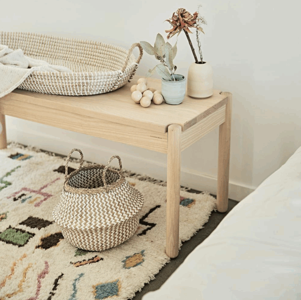 Panière à langer bébé en jonc de mer l Reva – Image 2
