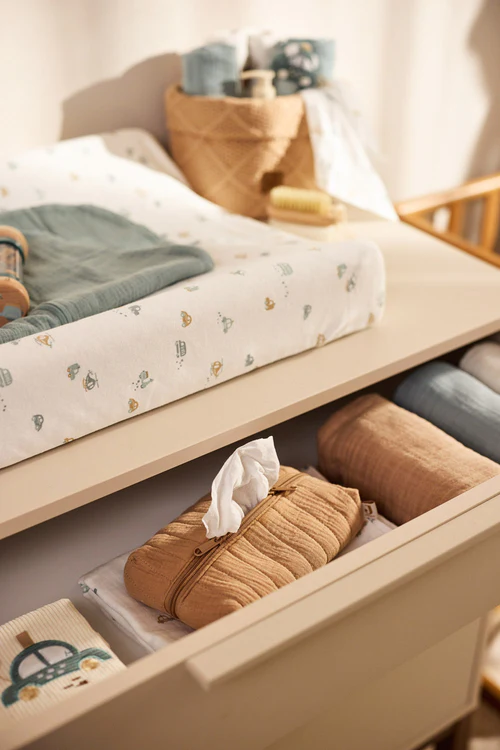 Housse de matelas à langer en coton bio l On the go