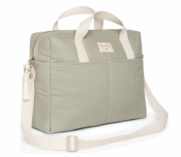 Sac à langer imperméable en coton bio Gala l Laurel green