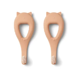 Brosse à dents bébé l Lot de 2 l Janelle chat l Rose de Tuscane
