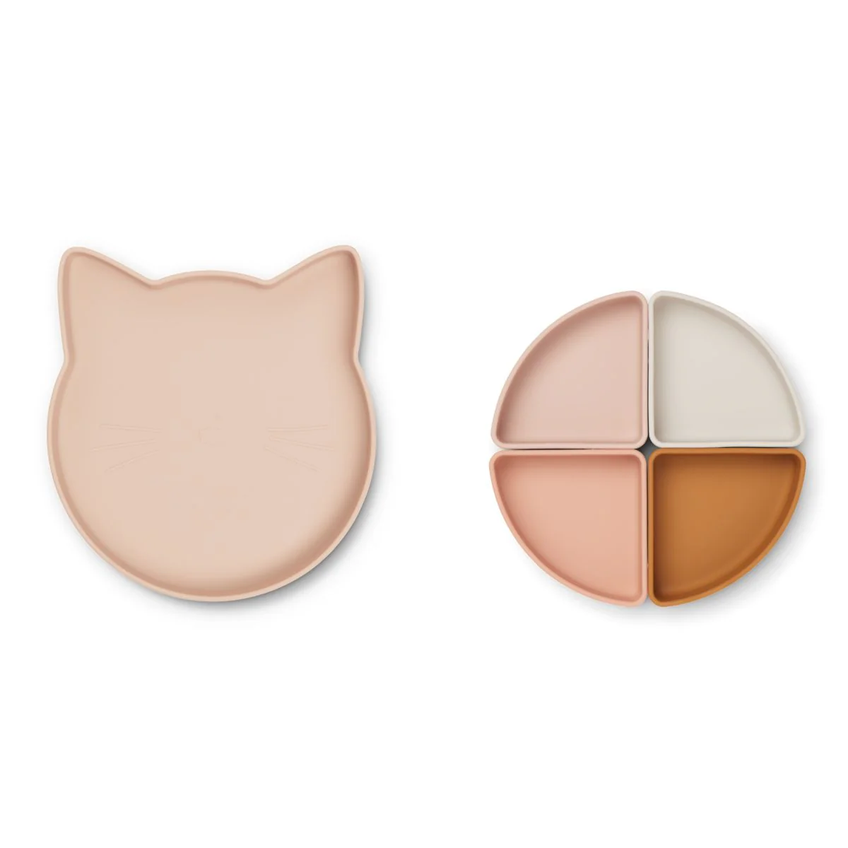Assiette à compartiments en silicone l Arne l Chat l Rose multi mix – Image 2