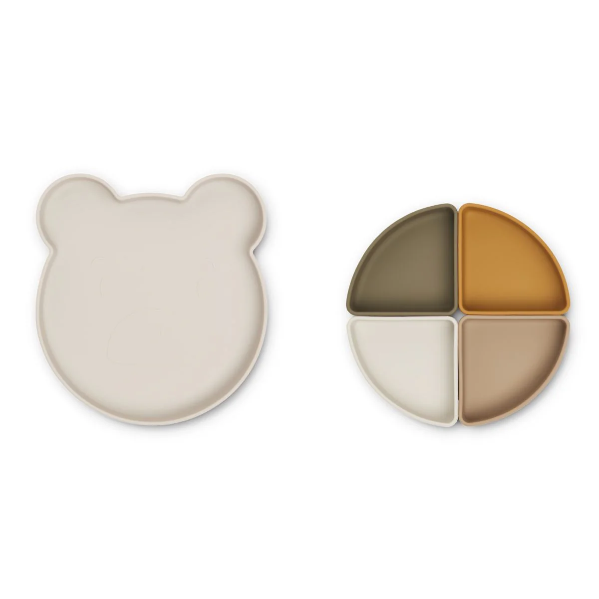 Assiette à compartiments en silicone l Arne l Ours l Sable multi mix – Image 2