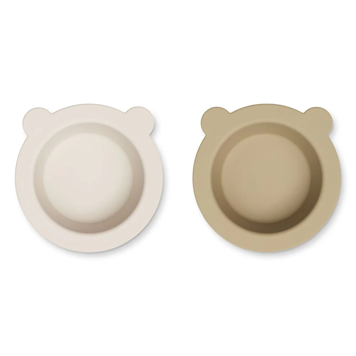 Bols à ventouse en silicone l Lot de 2 l Peony l Ours l Sable/avoine – Image 2