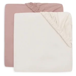 Drap housse jersey 40×80 cm l Lot de 2 l Wild Rose/Ivory
