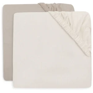 Drap housse jersey 40×80 cm l Lot de 2 l Oatmeal/Sand