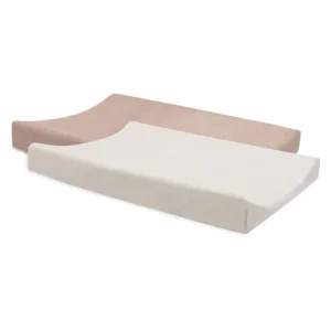 Housse de matelas à langer éponge 50×70 cm Terry l Lot de 2 l Wild Rose/Ivory