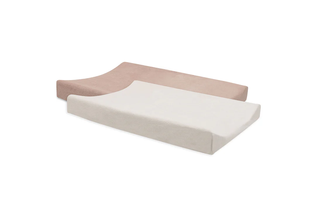Housse de matelas à langer éponge 50x70 cm Terry l Lot de 2 l Wild Rose/Ivory