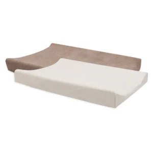 Housse de matelas à langer éponge 50×70 cm Terry l Lot de 2 l Milky Coffee/Ivory