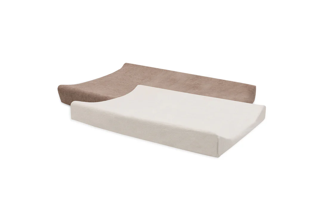 Housse de matelas à langer éponge 50x70 cm Terry l Lot de 2 l Milky Coffee/Ivory