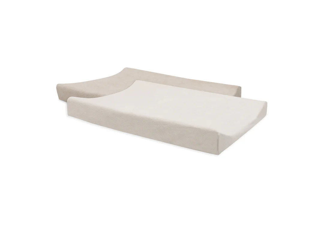 Housse de matelas à langer éponge 50x70 cm Terry l Lot de 2 l Oatmeal/Sand