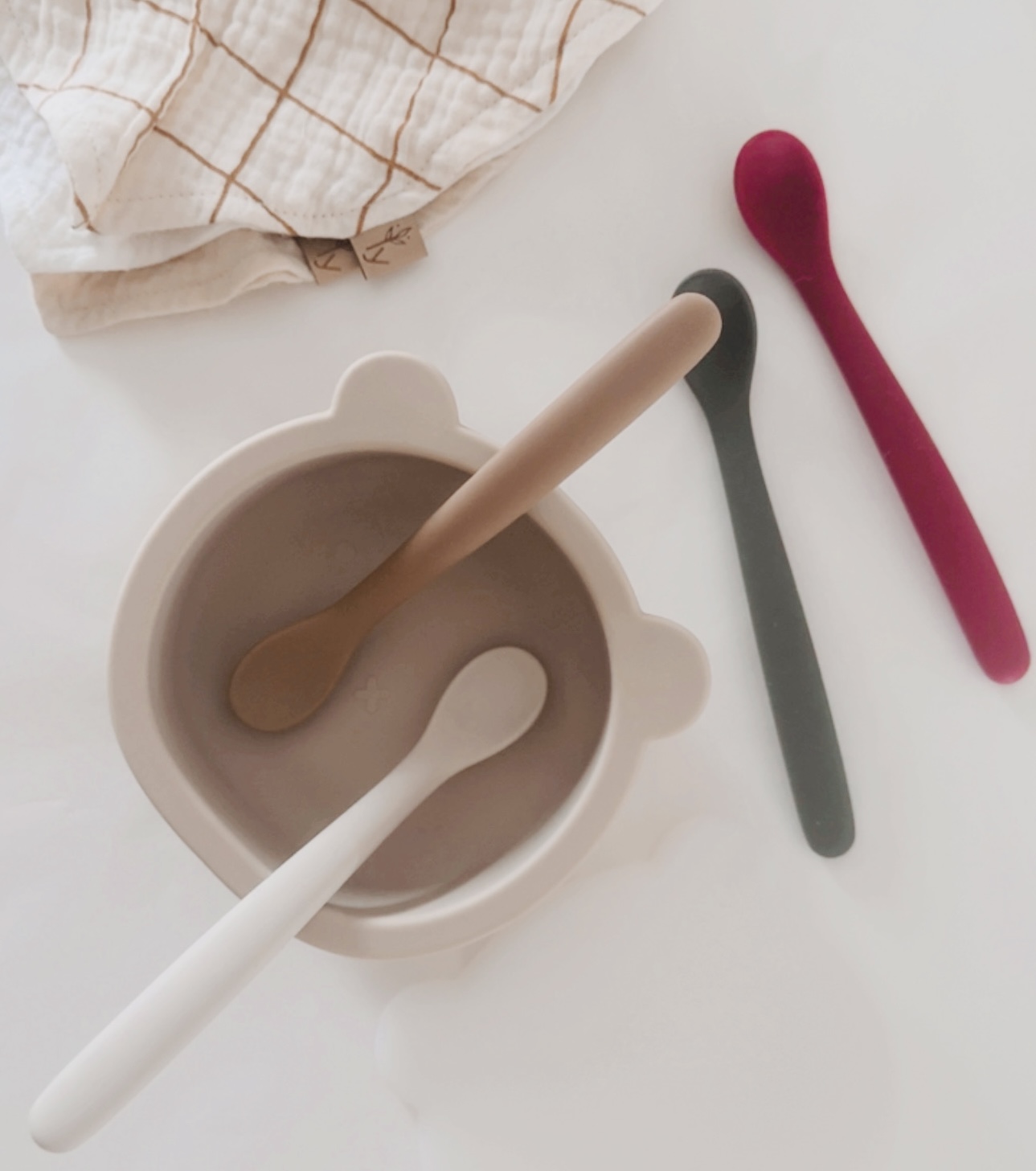 Lot de 4 cuillères en silicone l Forest mix
