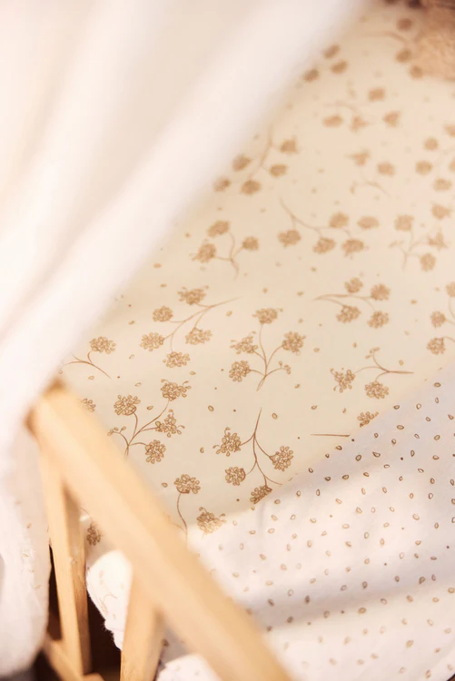 Drap housse en coton jersey bio l Leafy Dreams l 60x120cm