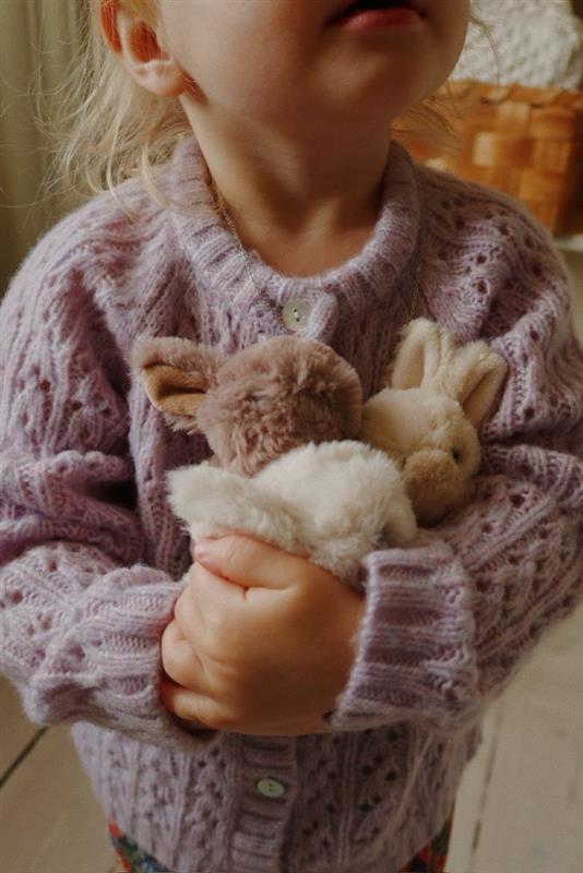Bébés lapins triplets dans leur panier en coton biologique – Image 2