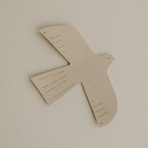 Oiseau en cuir l taille M l beige