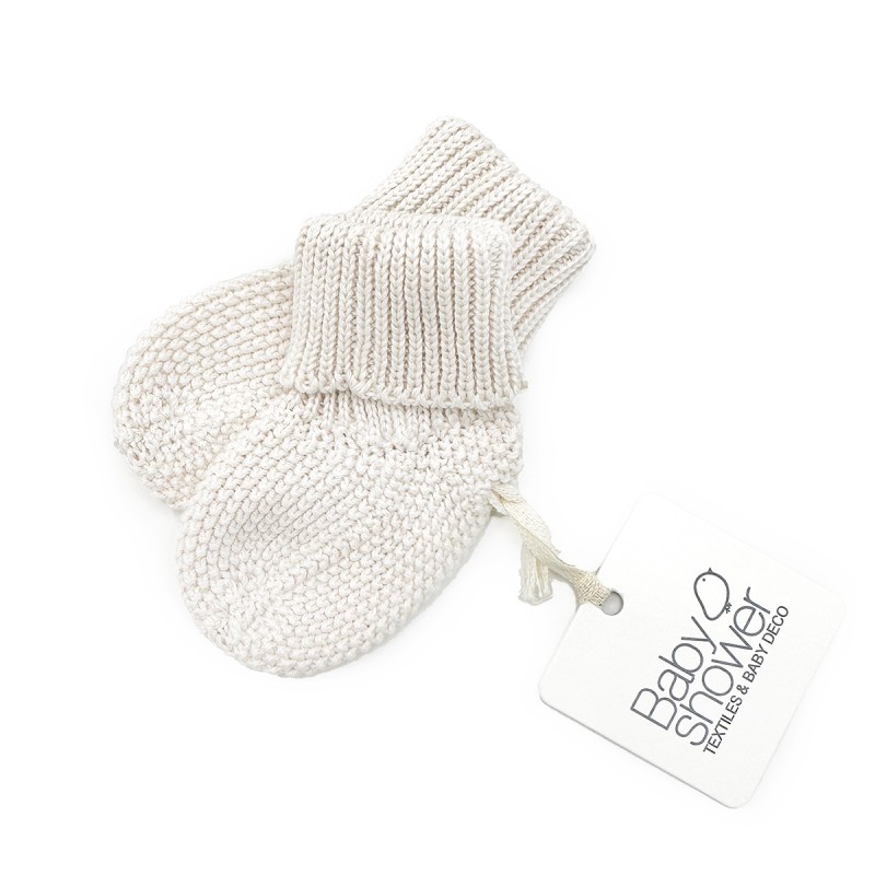 Chaussons en tricot l Ivoire l 3 mois