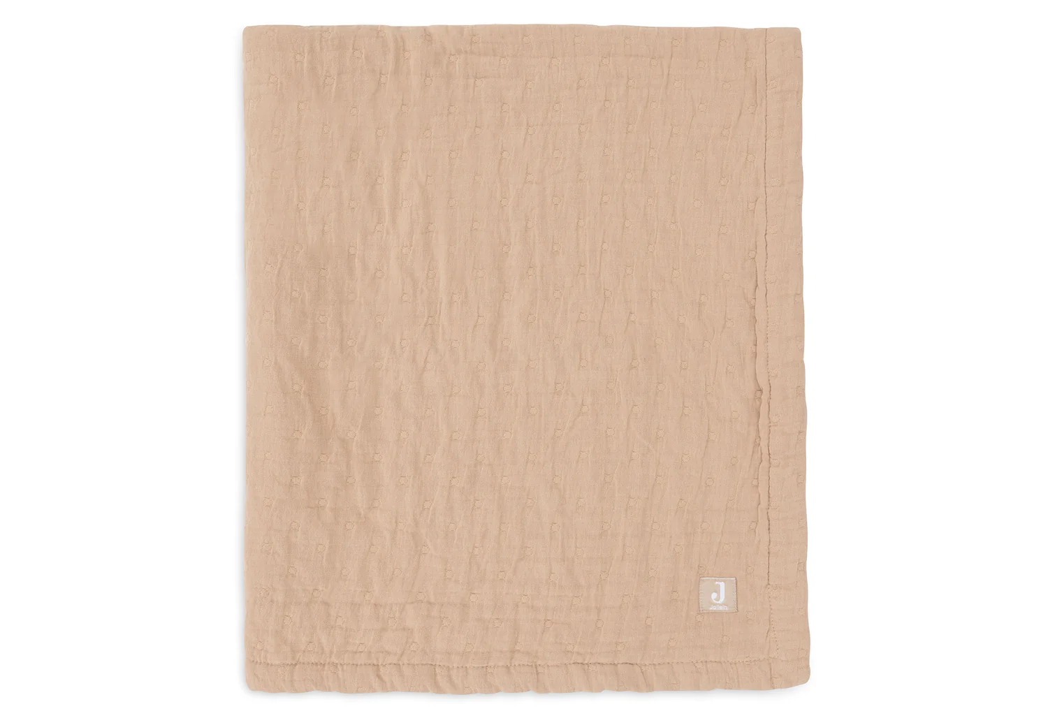 Couverture en mousseline de coton bio l Jacquard l 75x100 cm l Biscuit – Image 4