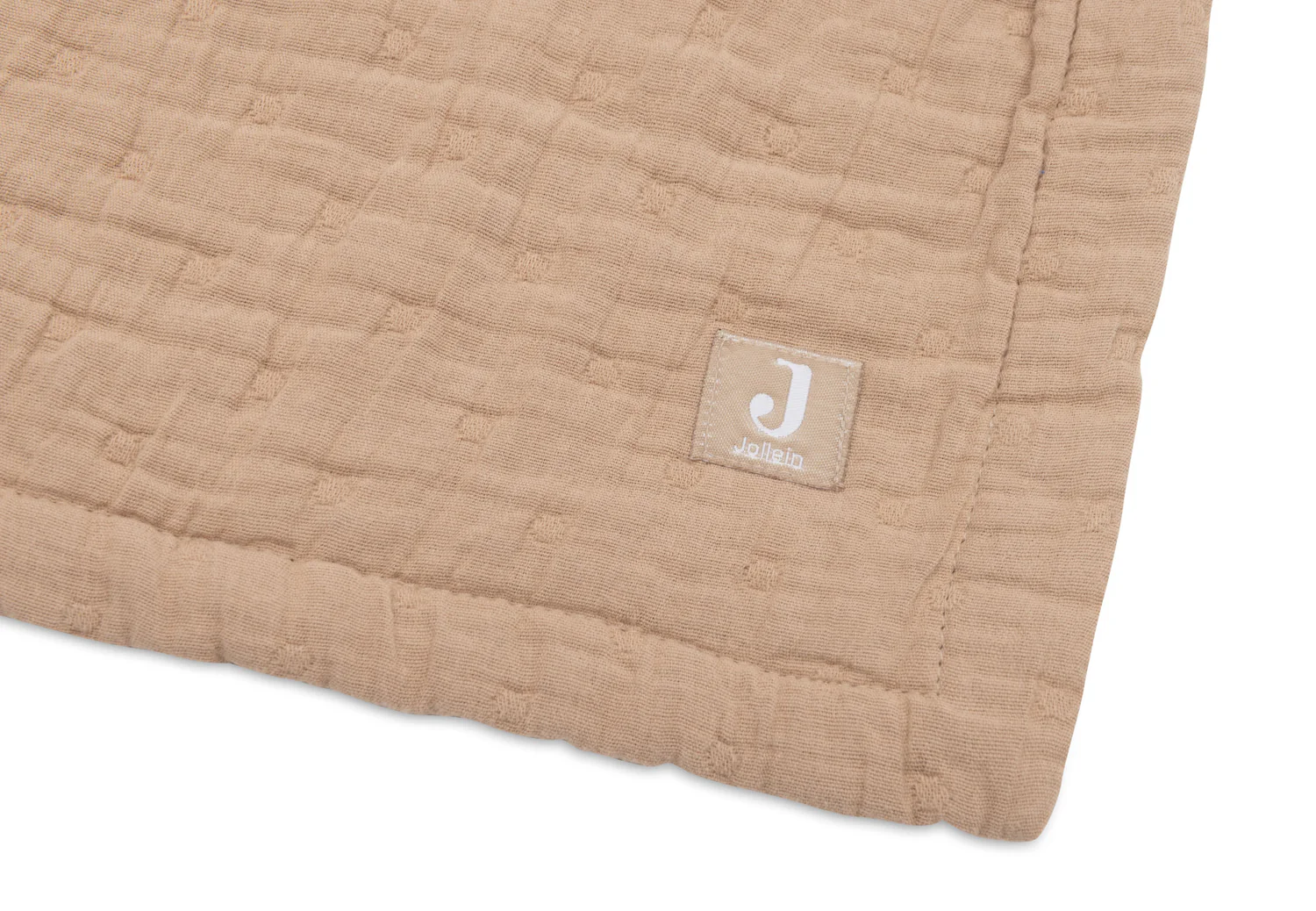 Couverture en mousseline de coton bio l Jacquard l 75x100 cm l Biscuit – Image 5