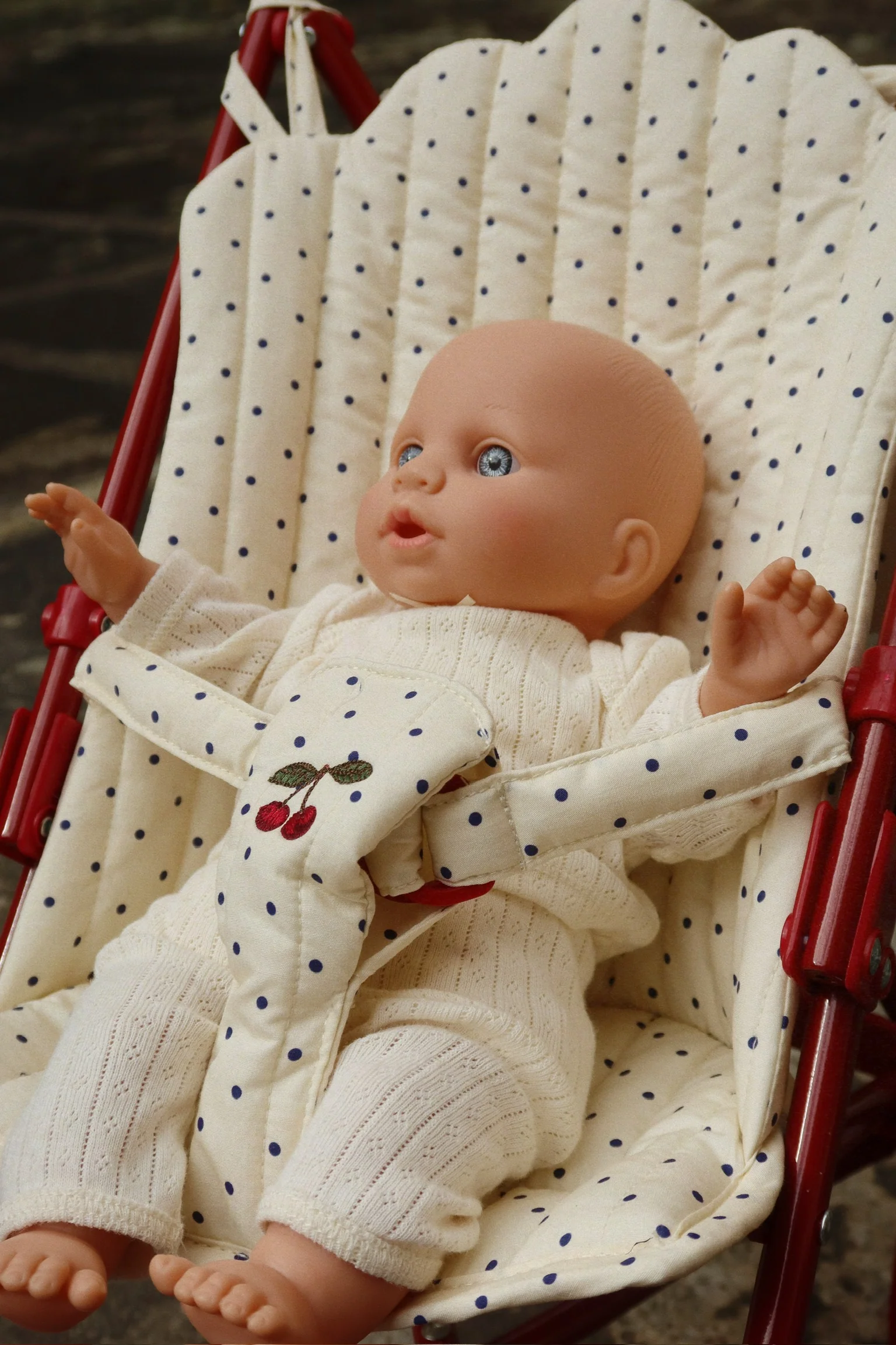 Poussette poupon vintage en coton bio l Estate dot – Image 2