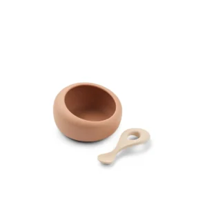 Bol avec cuillère en silicone l Sparia l Tuscany rose / Apple blossom