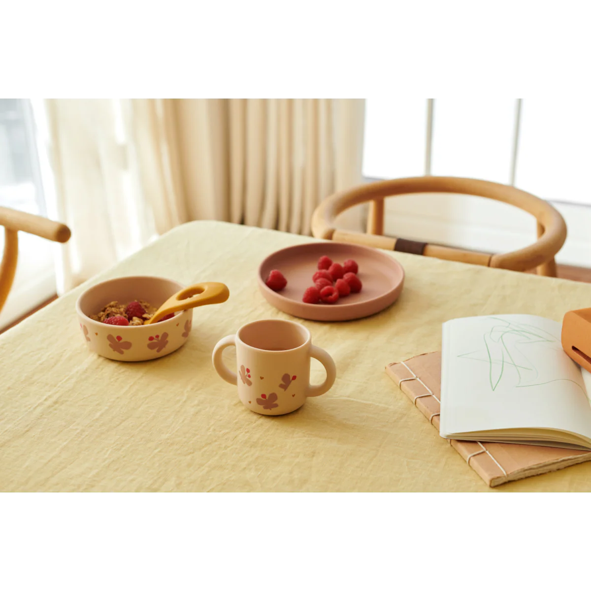 Ensemble repas en silicone l Vivi l Apple blossom