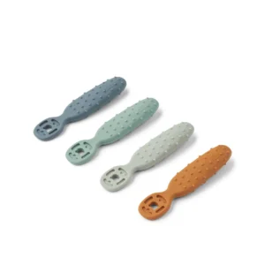 Lot de 4 cuillères d&rsquo;apprentissage l Caelia l Whale blue multi mix