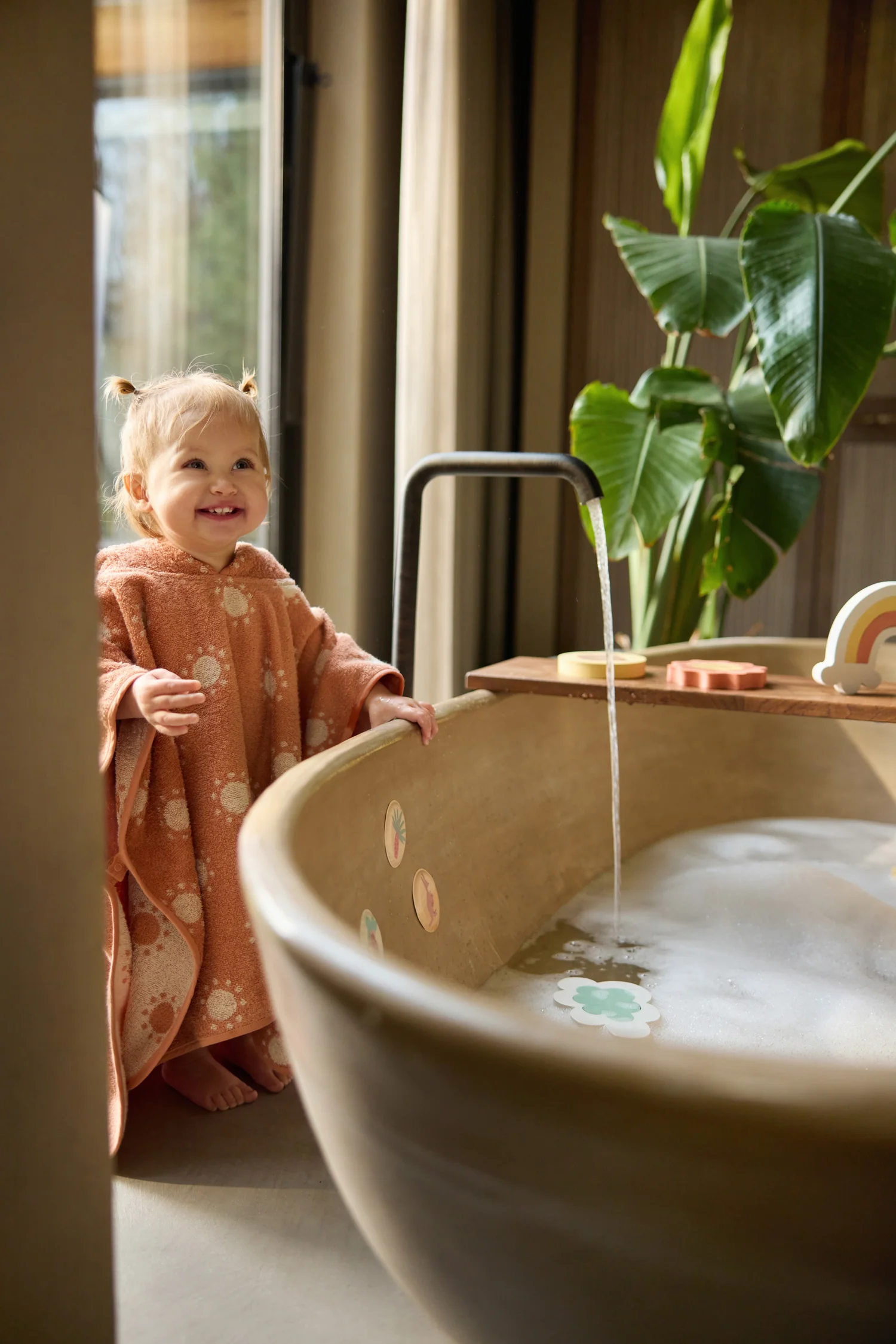 Poncho de bain éponge jacquard Oeko-Tex réversible l (1-4 ans) l Sun