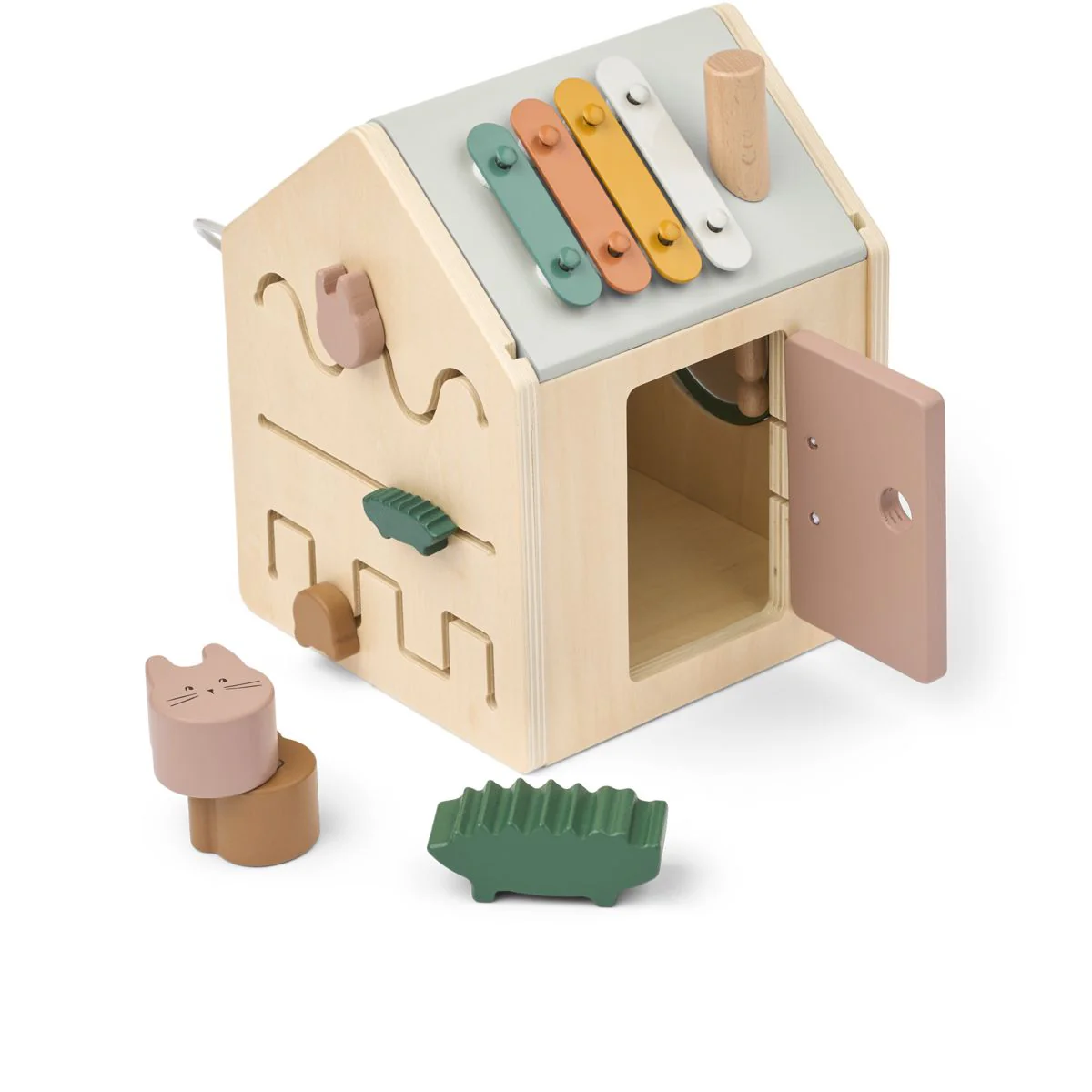 Cube d'éveil en bois FSC l Lucas l Tuscany rose / Multi mix – Image 2