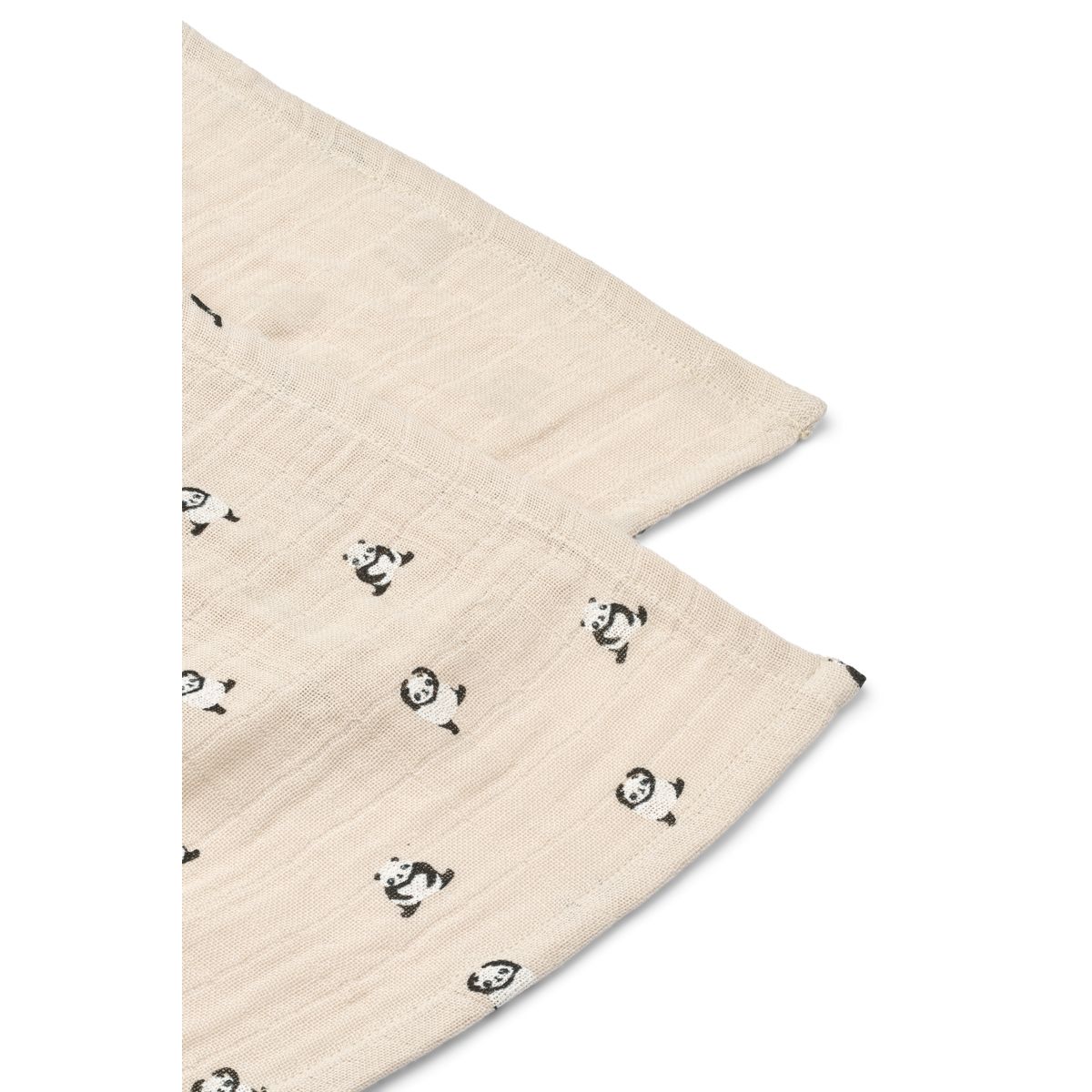 Langes en mousseline de coton bio l Lewis l Lot de 2 l Mini panda / Sandy mix