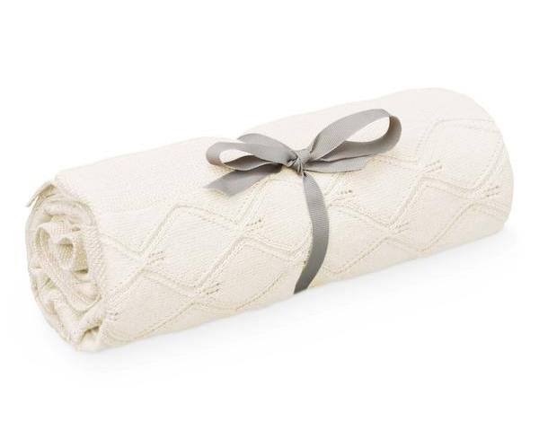 Couverture en tricot Bio l Feuille l Naturel