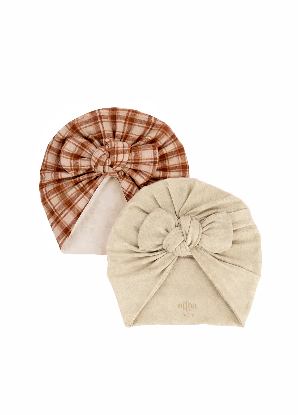 Turban twiny bébé handmade | Lot de 2 l Miel