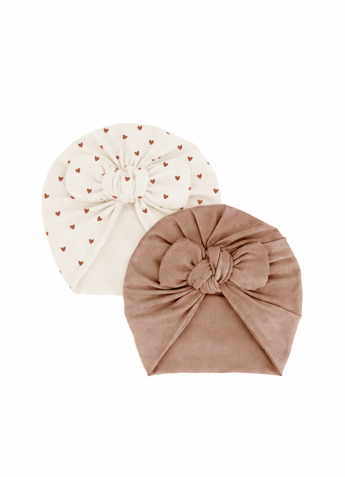 Turban twiny bébé handmade | Lot de 2 l Petits Coeurs