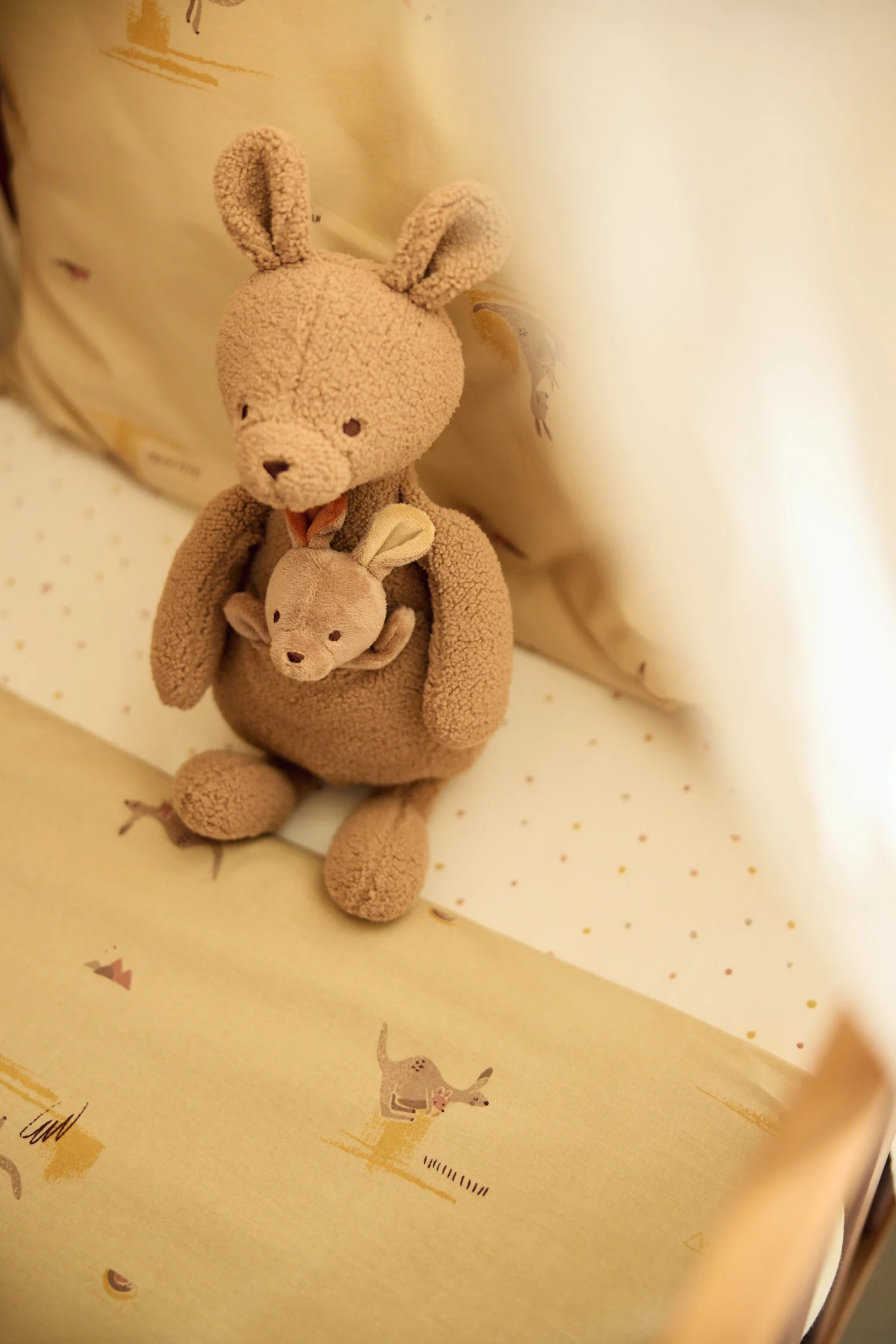 Drap housse en coton jersey bio l Kangaroots l 60x120cm