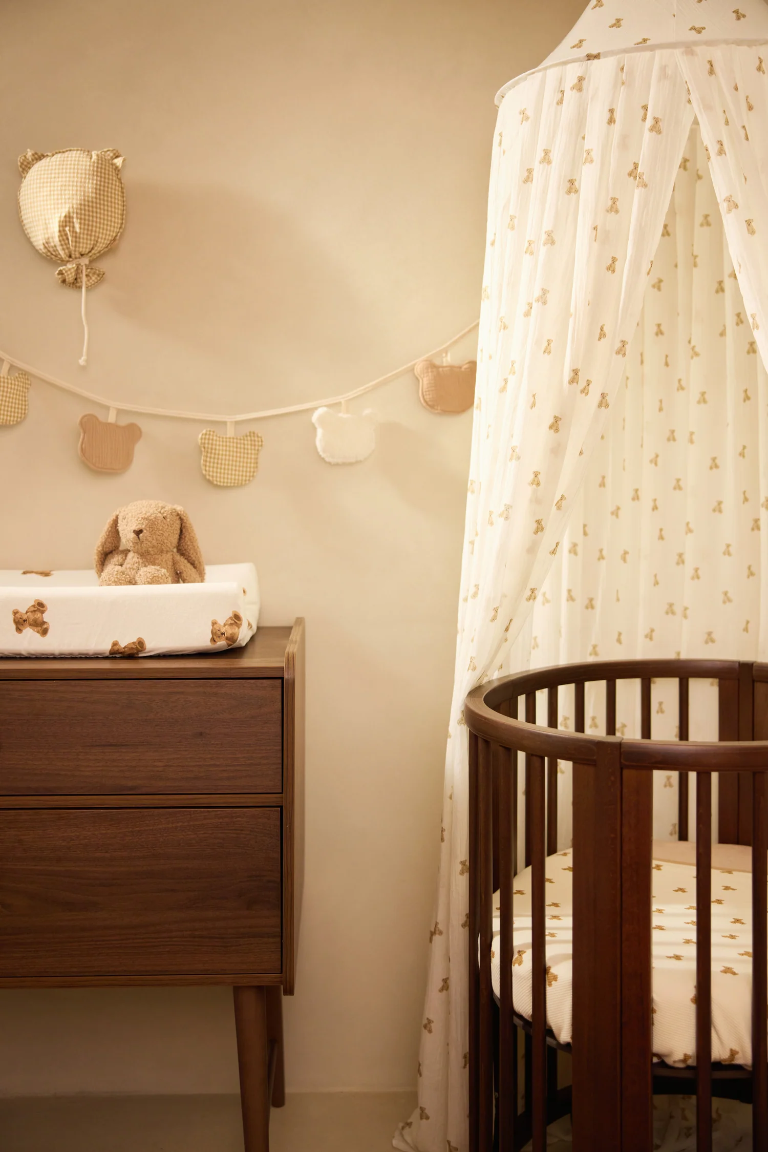 Couverture Berceau coton gaufré bio l 75x100cm l Mini Teddy bear