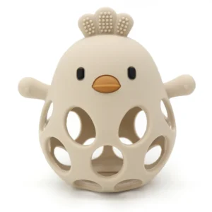 Balle de dentition poussin en silicone l beige